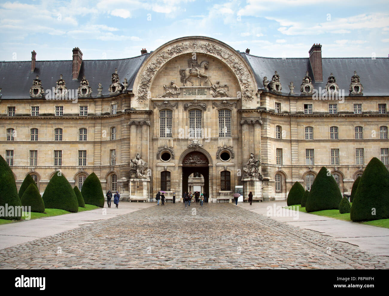 Zurück Ausgangspunkt für Les Invalides in Paris, Frankreich Stockfoto