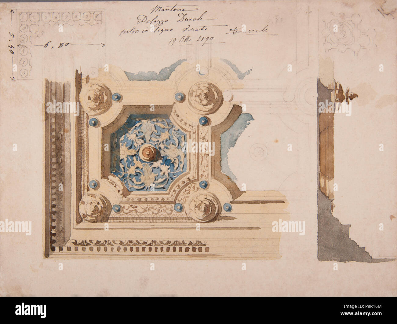. 520 Sercelli, Oreste - Mantova Palazzo Ducale Paleo In Legno Darato (7/8) Stockfoto