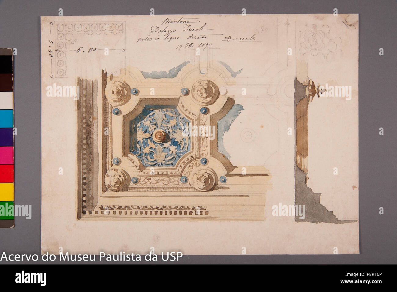 . 520 Sercelli, Oreste - Mantova Palazzo Ducale Paleo In Legno Darato Stockfoto