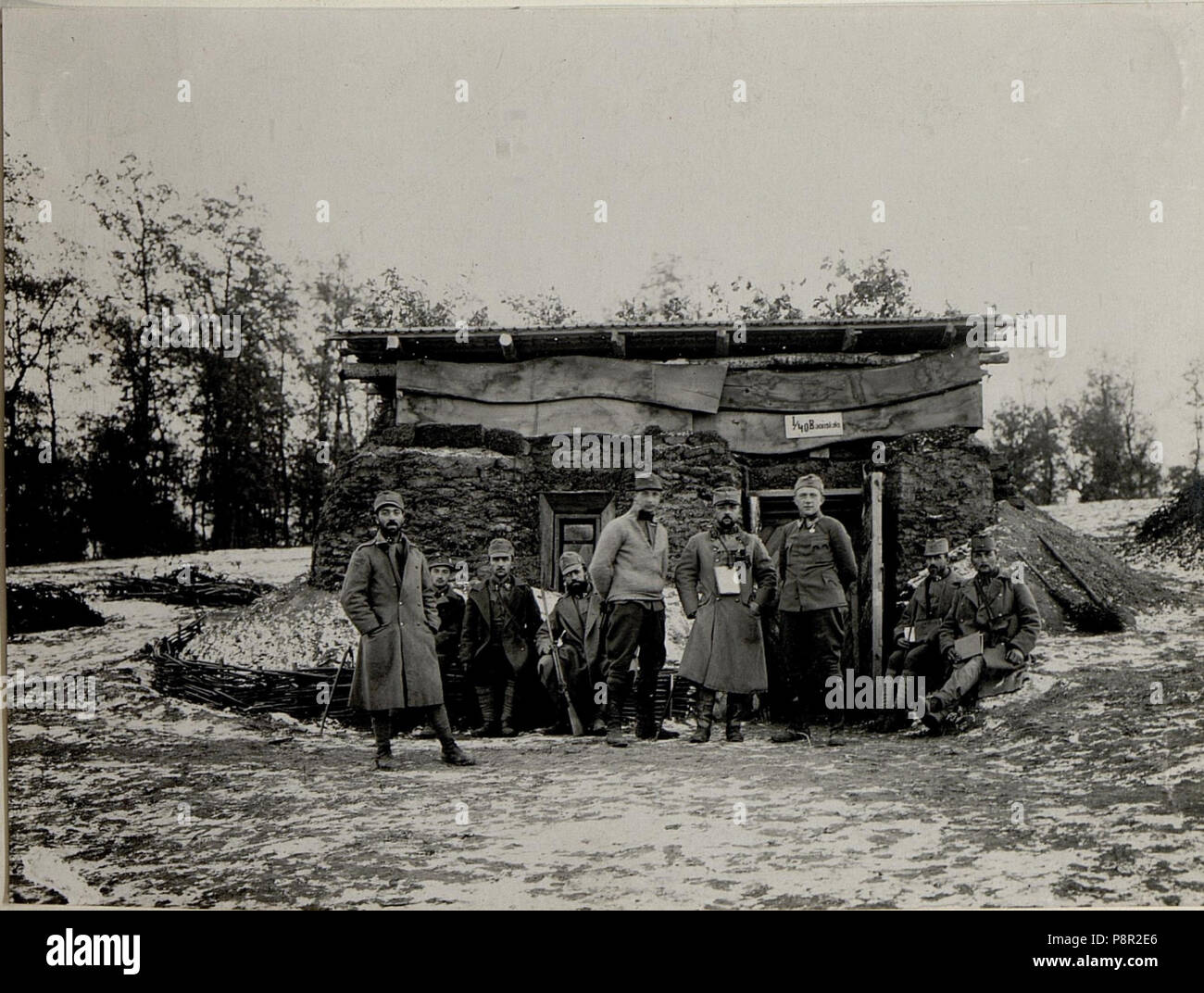 50 Baonskommando 1-40 in der Dauerstellung südöstl. Ujezdey-, Wolhynien, - 300 Schritte hinter der vordersten Stellung. Aufgenommen am 28. Oktober 1915. (BildID) 15540587 Stockfoto