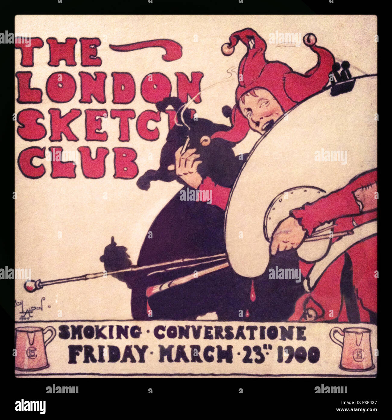 . 77 Cecil Aldin - London Skizze Club einladen Stockfoto