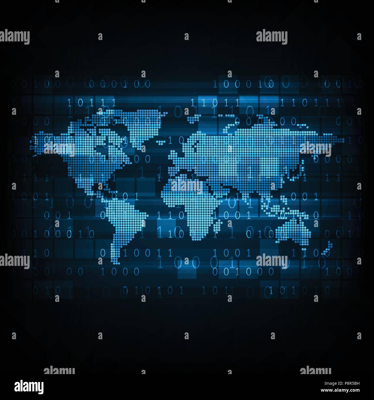 Vektor Technologie digitale Landkarte. Stock Vektor