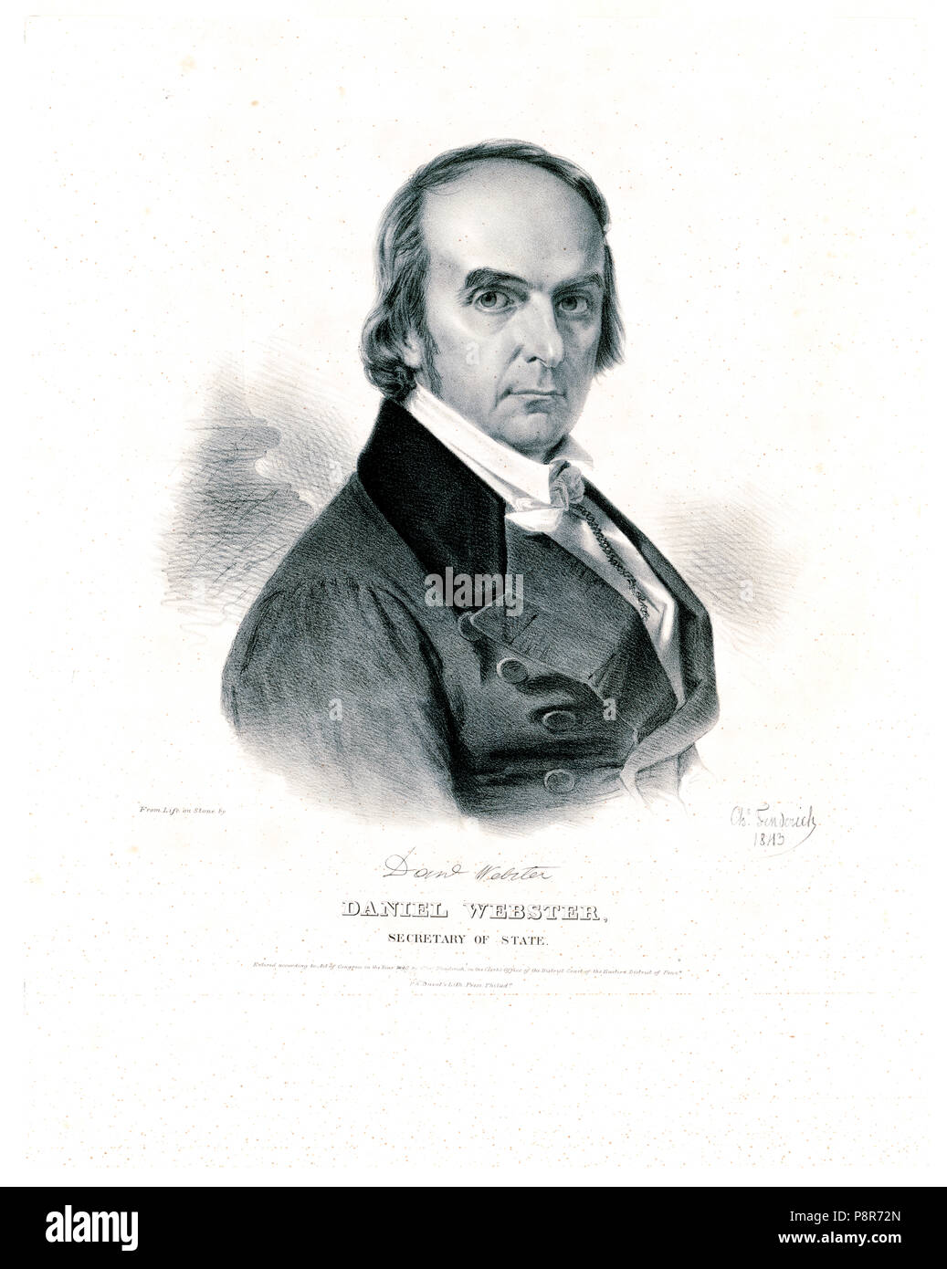 Daniel Webster, Staatssekretär des Ca 1843 Stockfoto