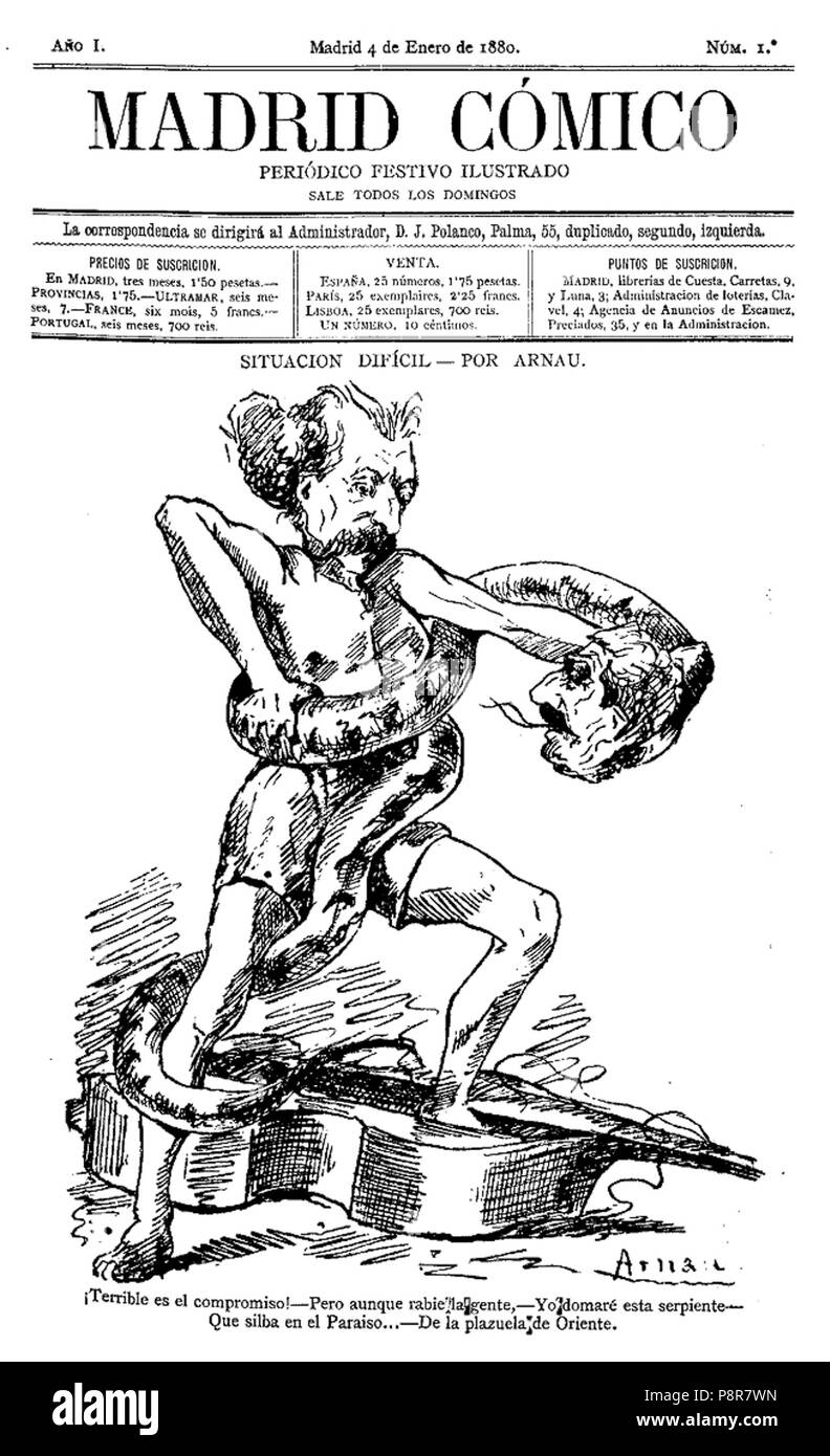 468 Portada del Primer Número de Madrid Cómico, de Arnau Stockfoto
