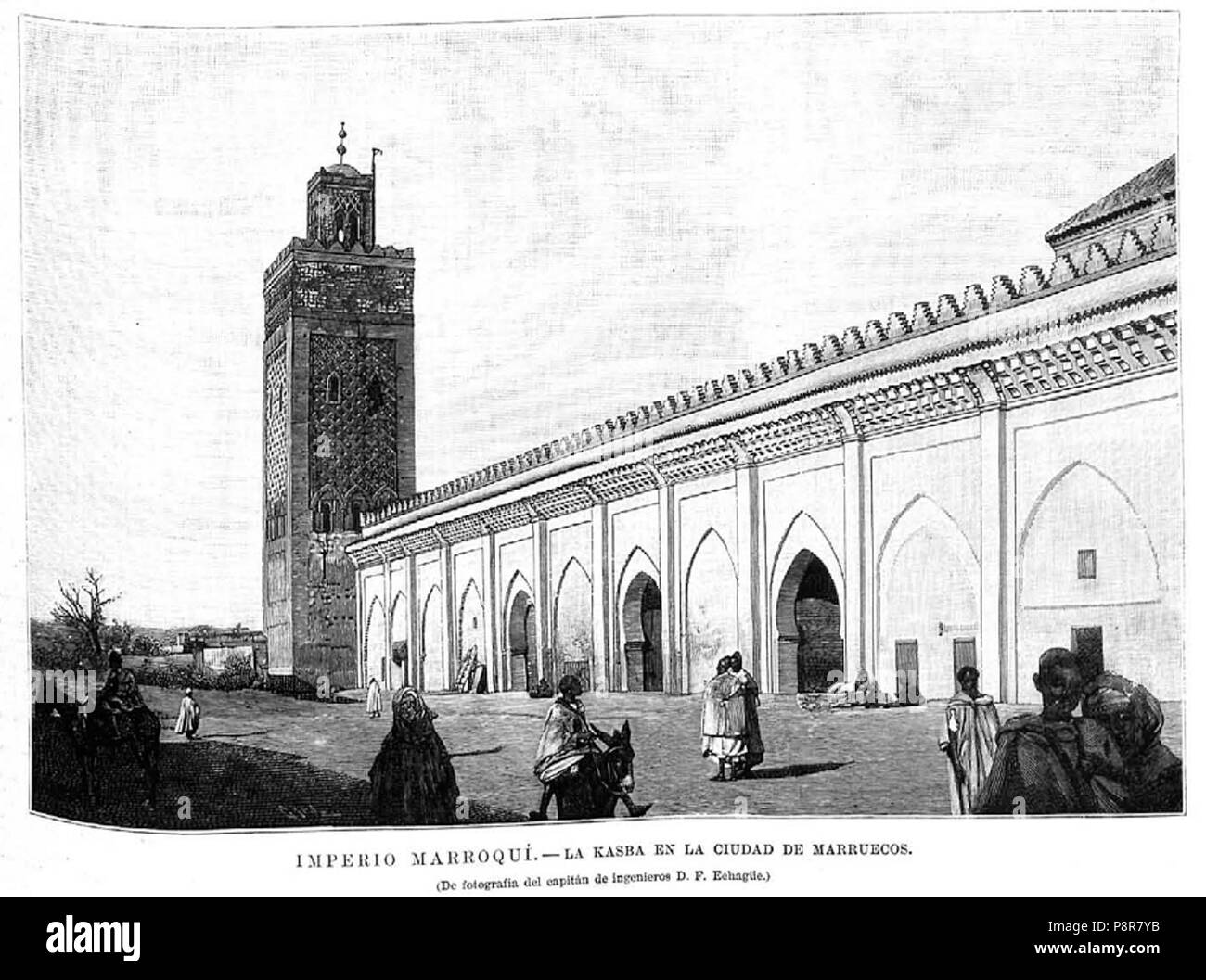 339 Imperio marroquí La kasba en la Ciudad de Marruecos, de fotografía del Capitán de ingenieros Francisco Echagüe Stockfoto