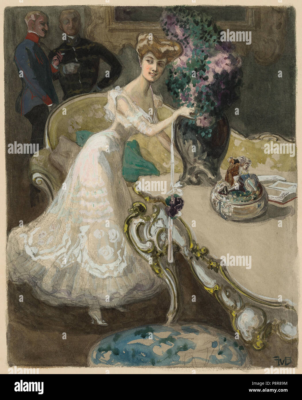 . 290 Franz von bayros - Vor dem Ball Stockfoto