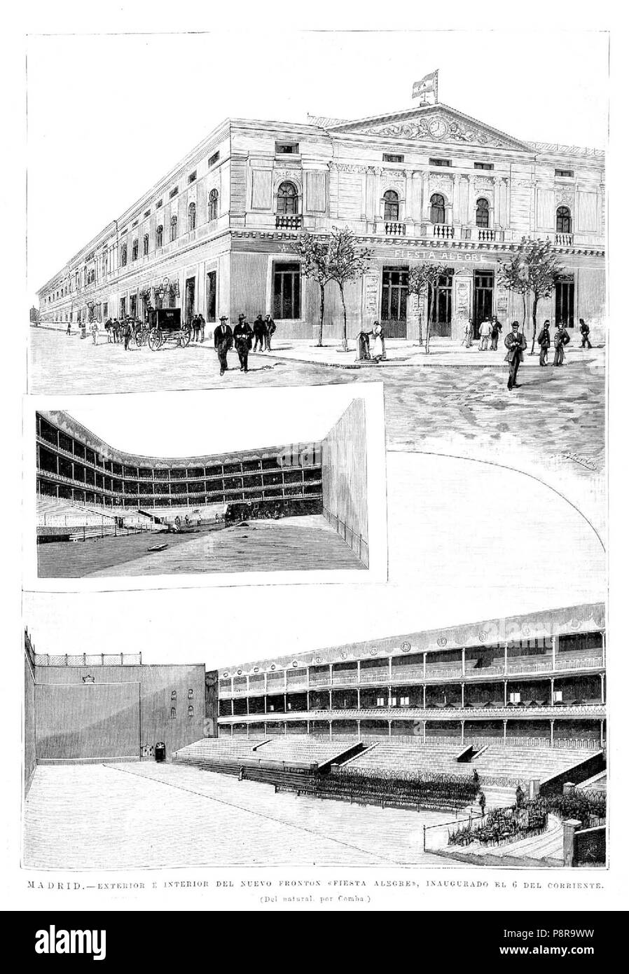 407 Madrid. Frontón Fiesta Alegre, de Comba, La Ilustración Española y Americana, 15-05-1892 Stockfoto