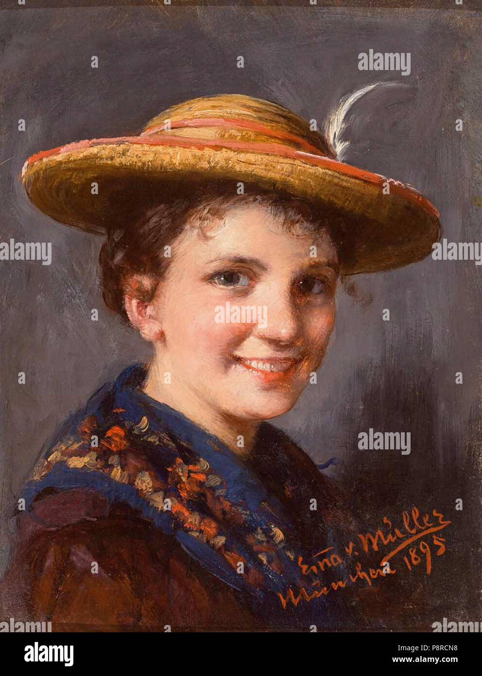 274 Emma Müller Edle von Seehof Mädchen in Tracht 1895 Stockfoto