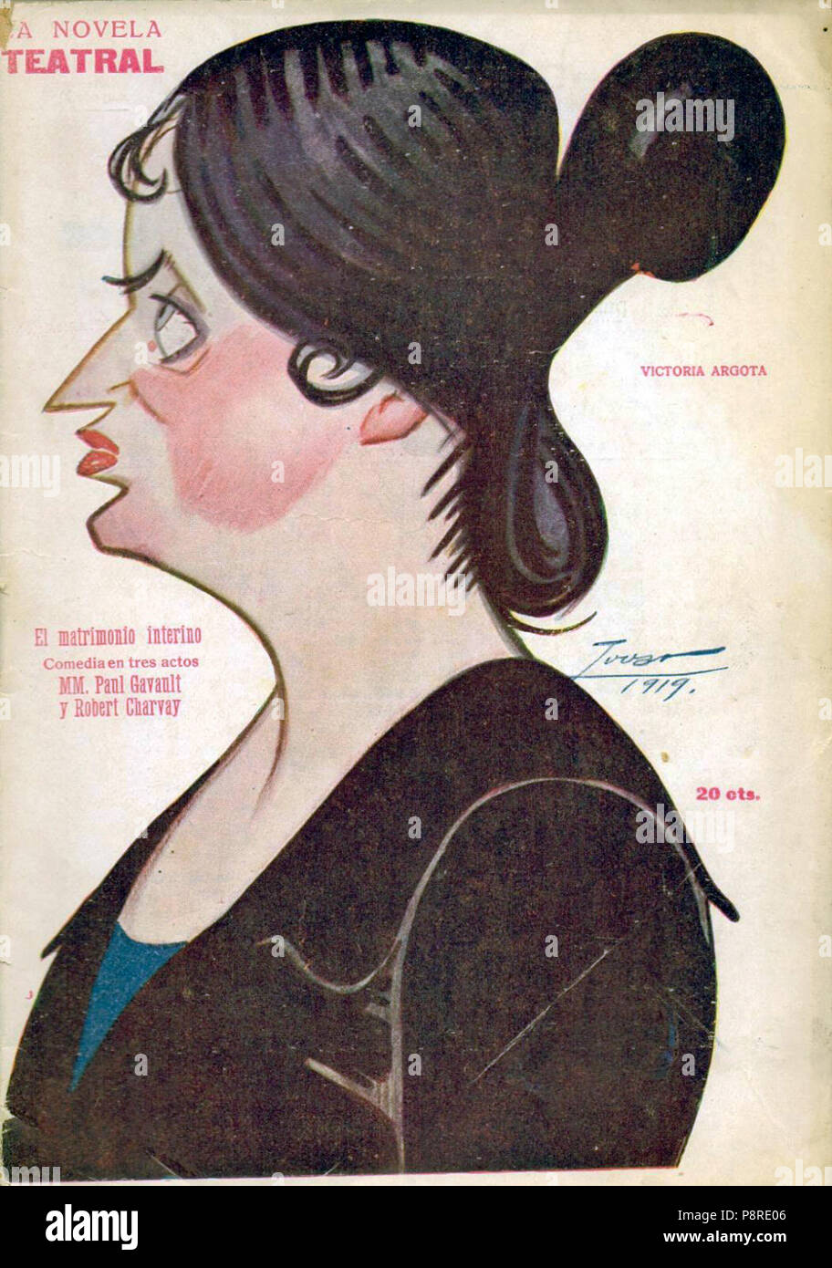 . 17 1919-05-04, La Novela Teatral, Victoria Argota, Tovar Stockfoto