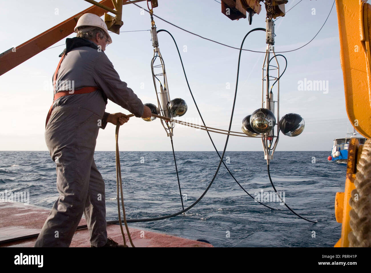 Bereitstellung von Antares Deep sea Kamera; s auf das Mittelmeer Stockfoto
