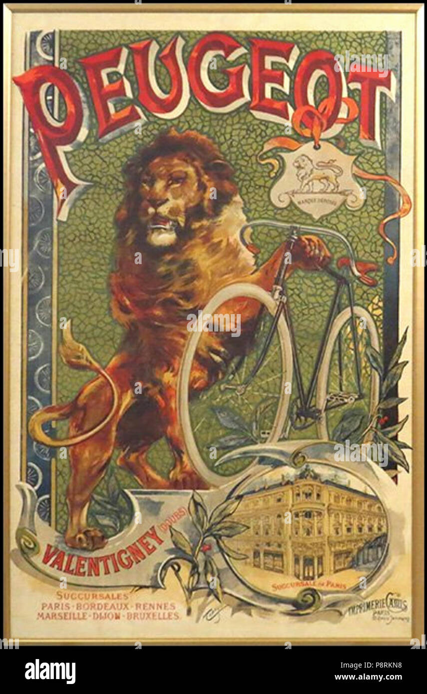 . 31 Affiche Zyklen Peugeot, Tamagno Stockfoto