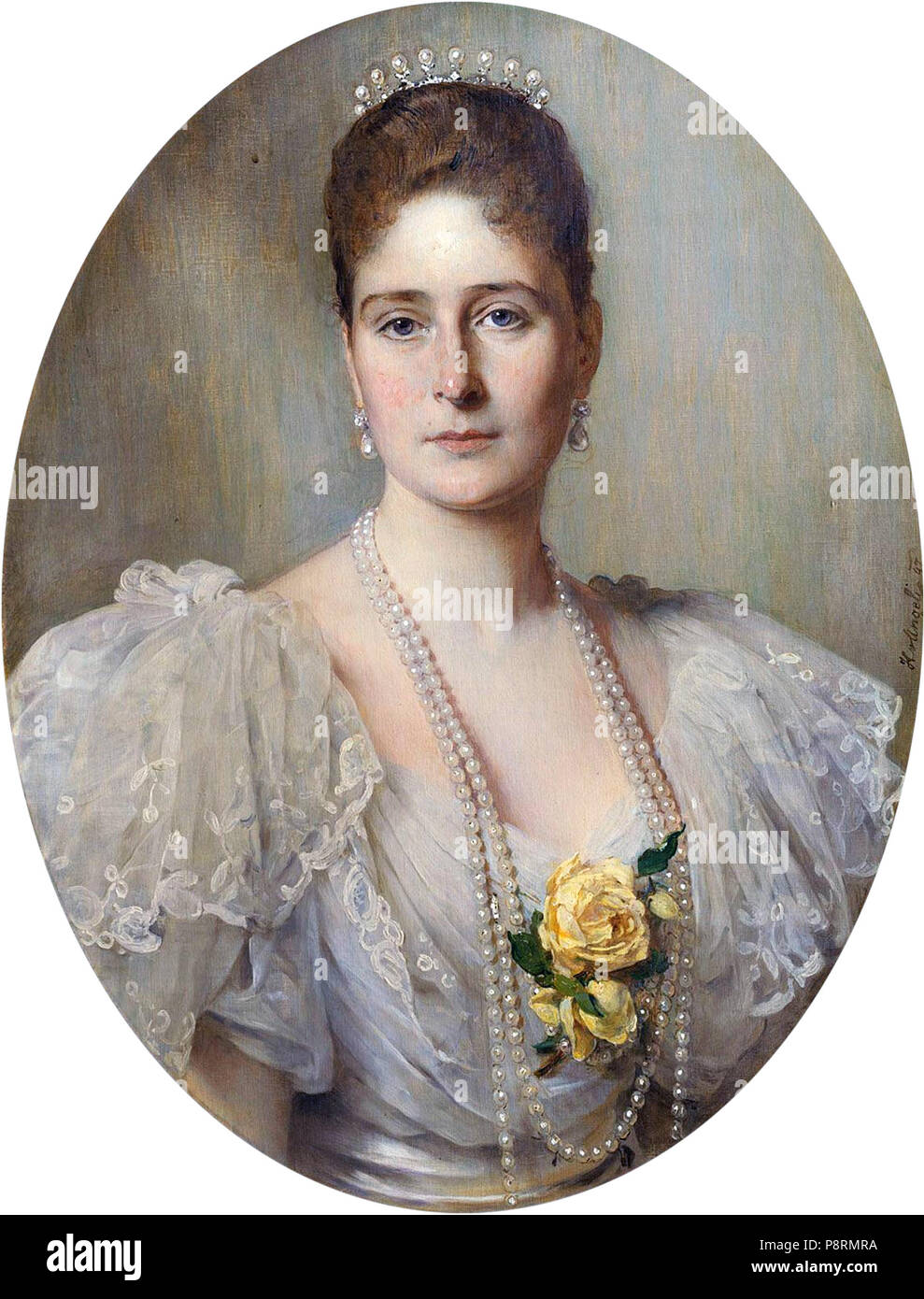 Kaiserin Alexandra Feodorovna von Russland, geborene Prinzessin Alix von Hessen und bei Rhein. Das Porträt wurde für Königin Victoria von Großbritannien gemalt. Durch die Königliche Sammlung. 34 Alix hesseni hercegnő Stockfoto