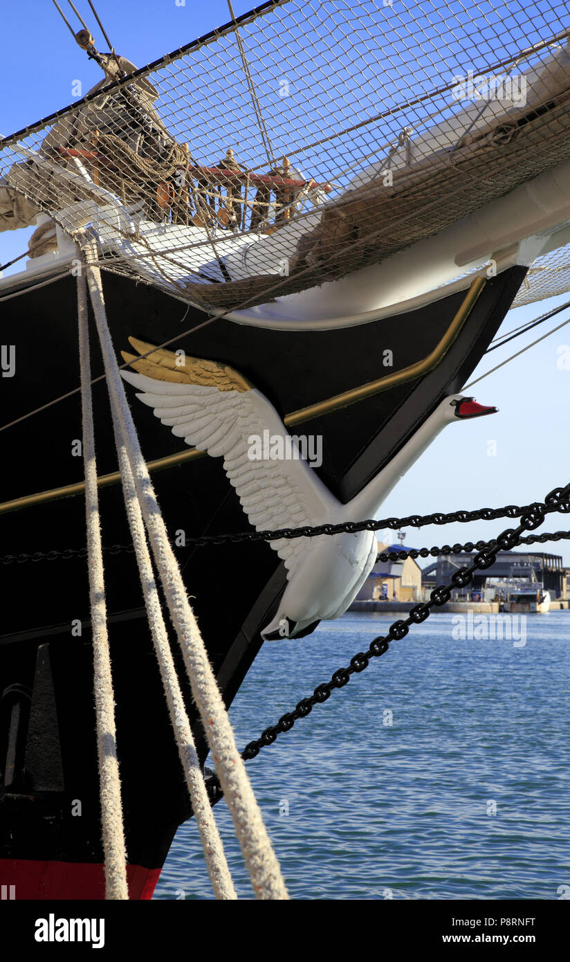 Tag maritime Traditionen der Hafen von Sete, die krusenstern Schiff angedockt Stockfoto