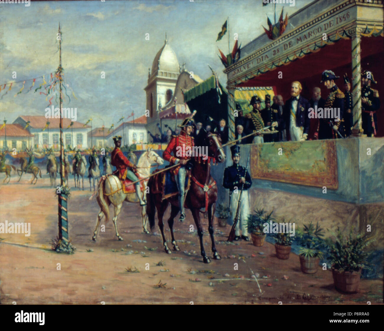 . 55 Benedito Calixto de Jesus - Cavalhadas em Campinas, 1846, Acervo do Museu Paulista da USP Stockfoto