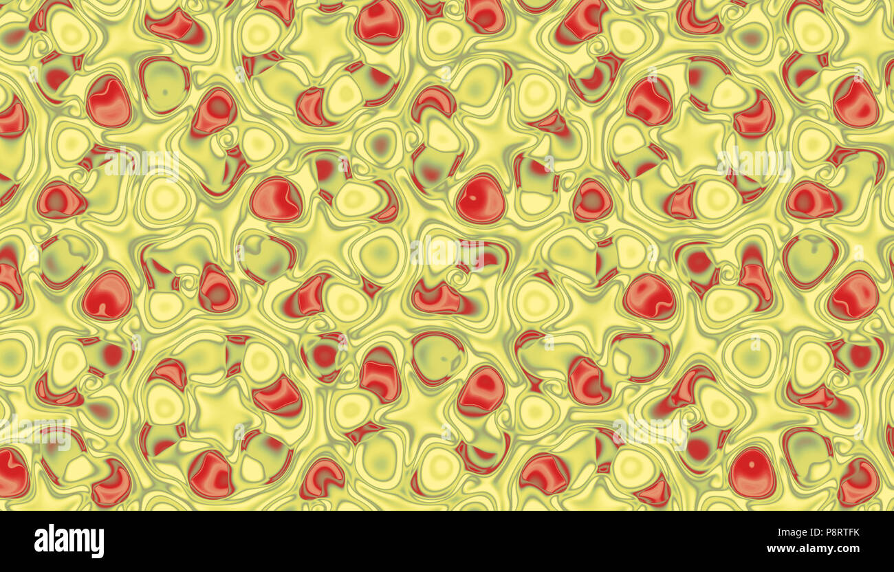 Pattren mit abstrakten Früchte und Curly Gradienten. 2D-Darstellung. Stockfoto