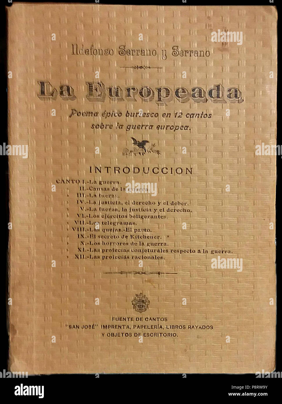 . 335 Ildefonso Serrano (1915). La Europeada Stockfoto