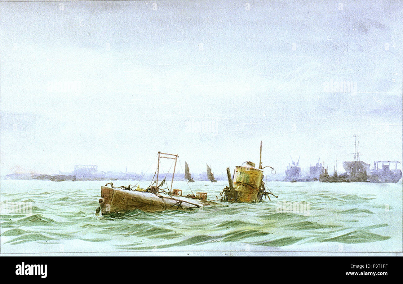 . 24 ein Hingegebenes und Strände German Submarine, Portsmouth RMG-PW 1866 Stockfoto