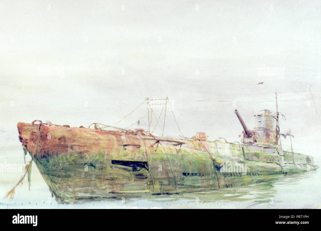 . 24 ein Hingegebenes und Strände German Submarine, wahrscheinlich Portsmouth an der RMG-PW2211 Stockfoto