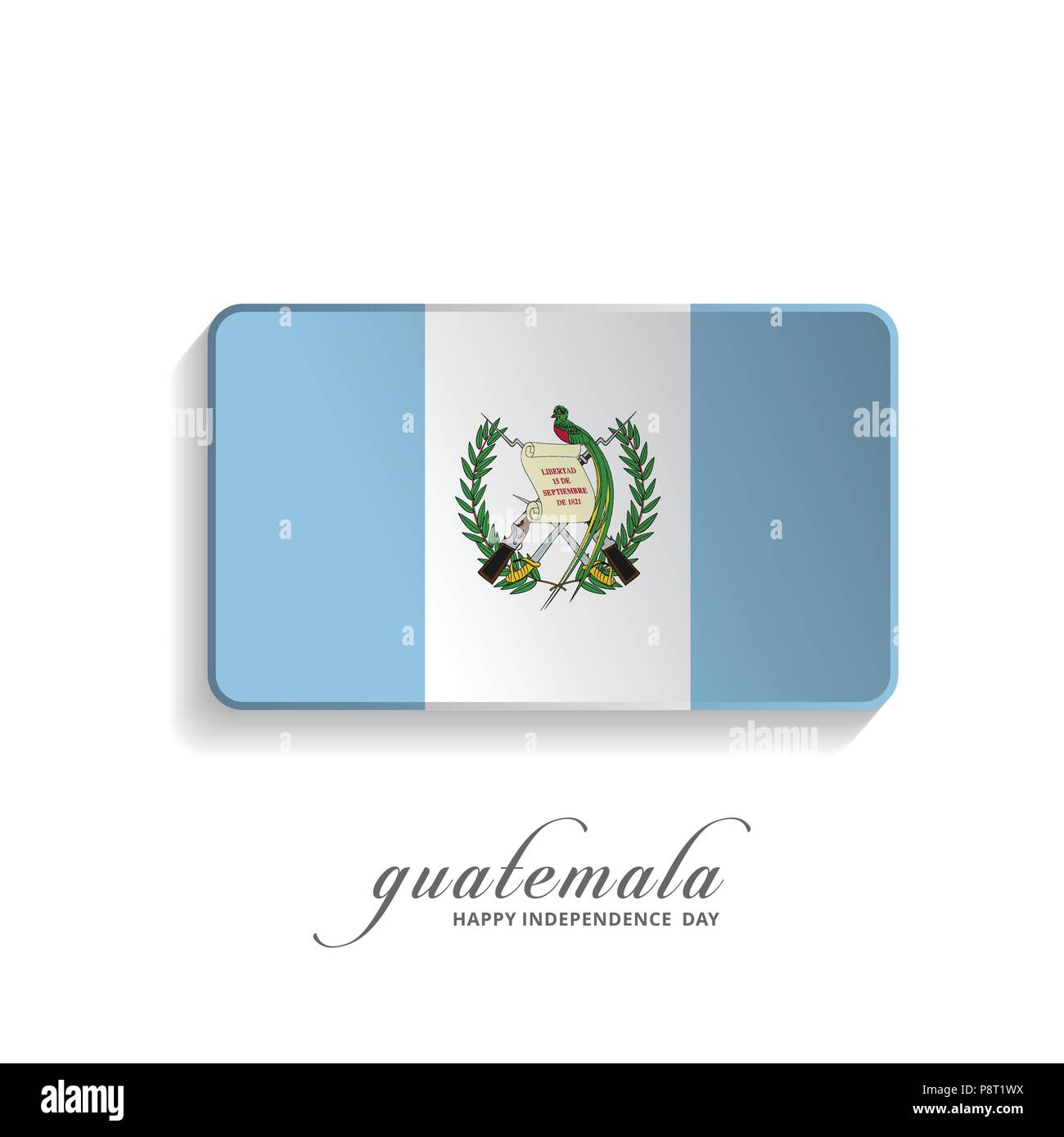 Guatemala Tag der Unabhängigkeit Grußkarte.. Für web design und Application Interface, auch nützlich für Infografiken. Vector Illustration. Stock Vektor