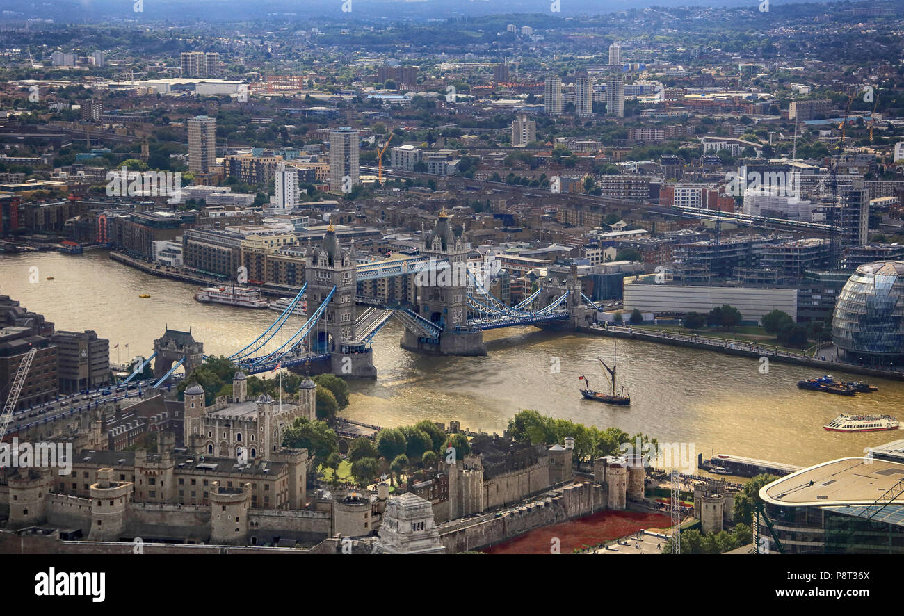 Blick von der Gerkin, London Stockfoto