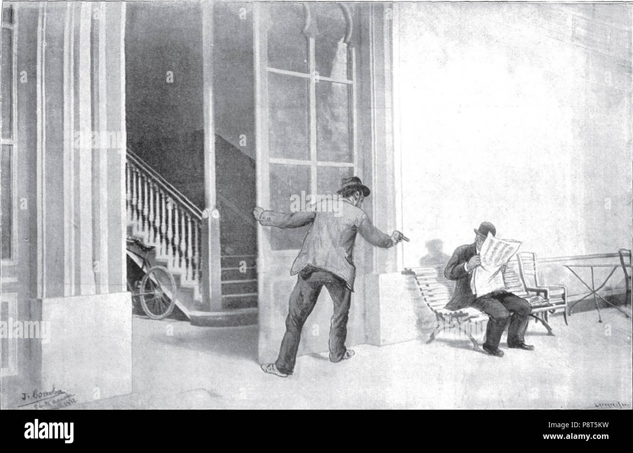 41 Asesinato de Cánovas del Castillo (Juan Comba) Stockfoto