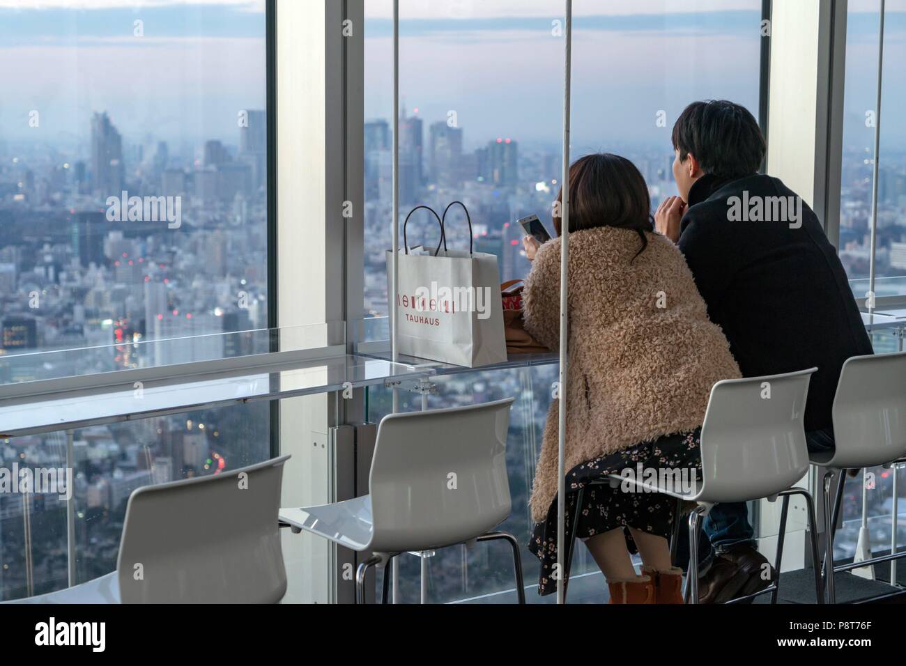 Japan: Tokyo City View Aussichtsplattform Roppongi Hills Mori Tower. Foto vom 21. Dezember 2017. | Verwendung weltweit Stockfoto