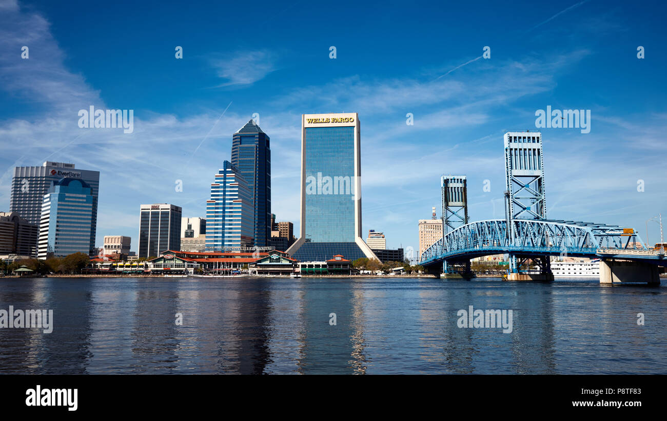 Die Skyline der Innenstadt von Jacksonville, Florida Stockfoto