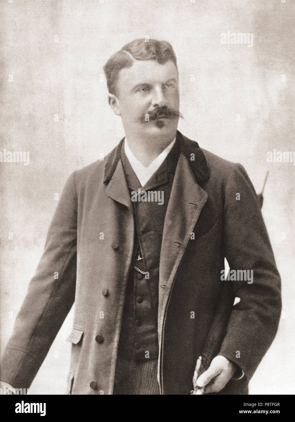 Henri René Albert Guy de Maupassant, 1850 - 1893. Der französische Schriftsteller. Nach einer zeitgenössischen Print. Stockfoto