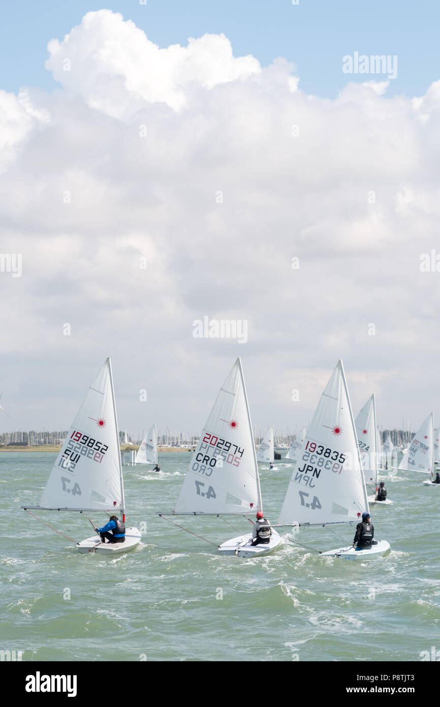 Segelregatta, Nieuwpoort, Flandern, Belgien Stockfoto