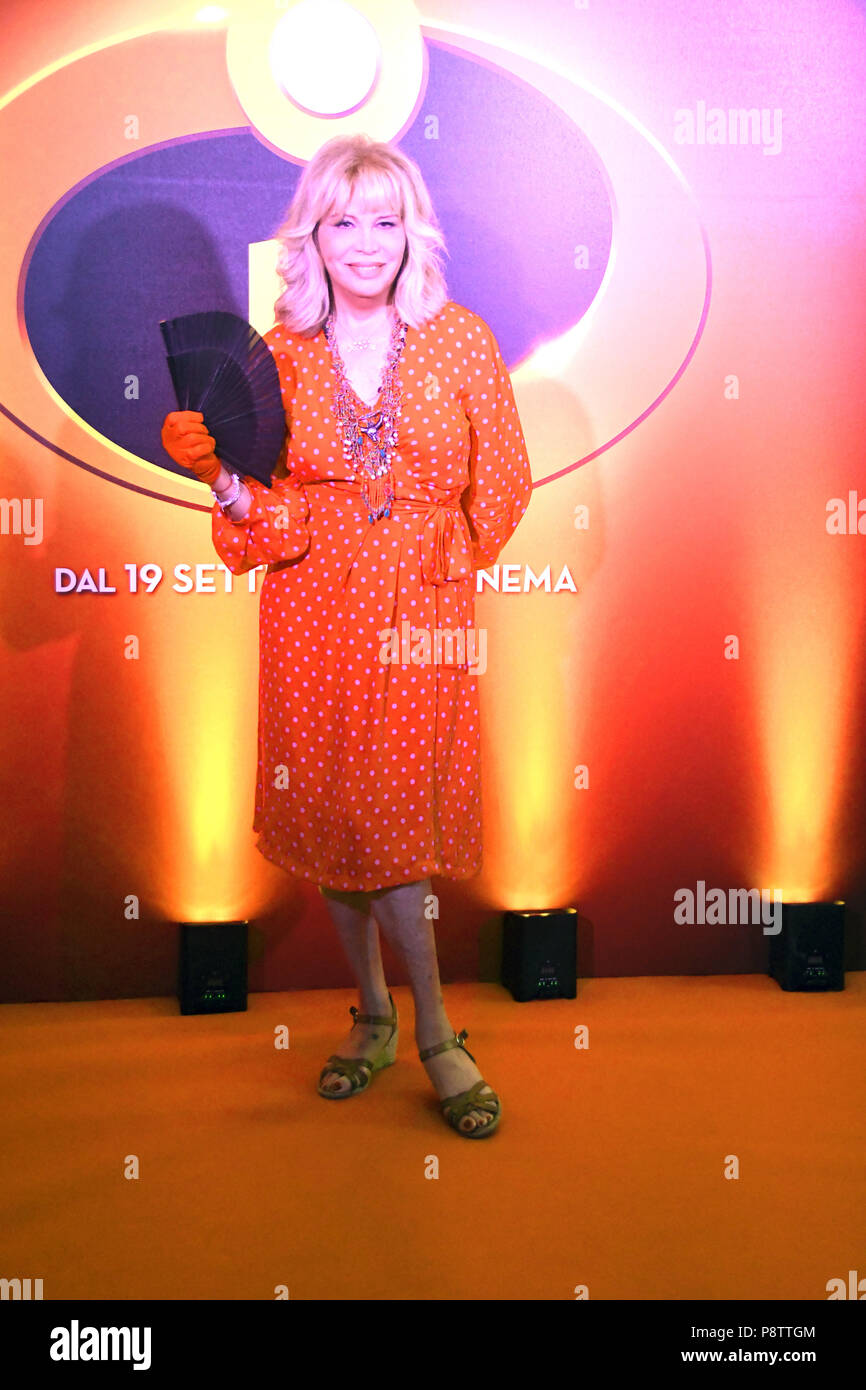 Rom, Italien, 12. Juli 2018 - Hotel de Russie - Film Präsentation GLI INCREDIBILI 2 Die Italienische stimmen Amanda Lear (Edna Mode) Credit: Giuseppe Andidero/Alamy leben Nachrichten Stockfoto
