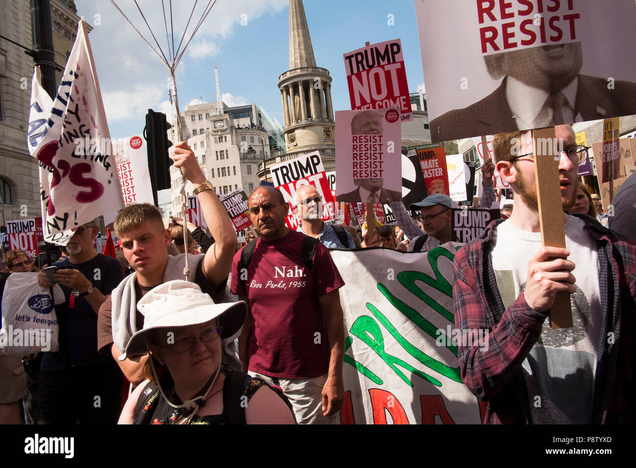 London, United Kingdon. 13. Juli 2018. 100.000 protestieren in London gegen den Besuch von US-Präsident Donald Trump. Credit: Mike Abrahams/Alamy leben Nachrichten Stockfoto