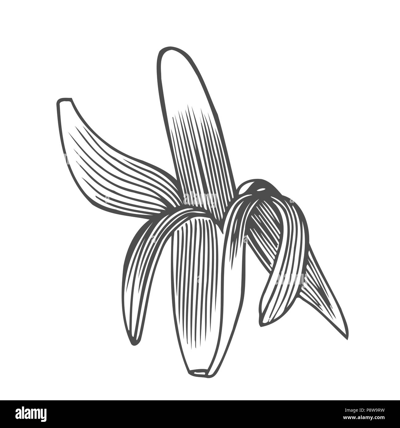 Drawing Peeled Banana Stockfotos Und Bilder Kaufen Alamy