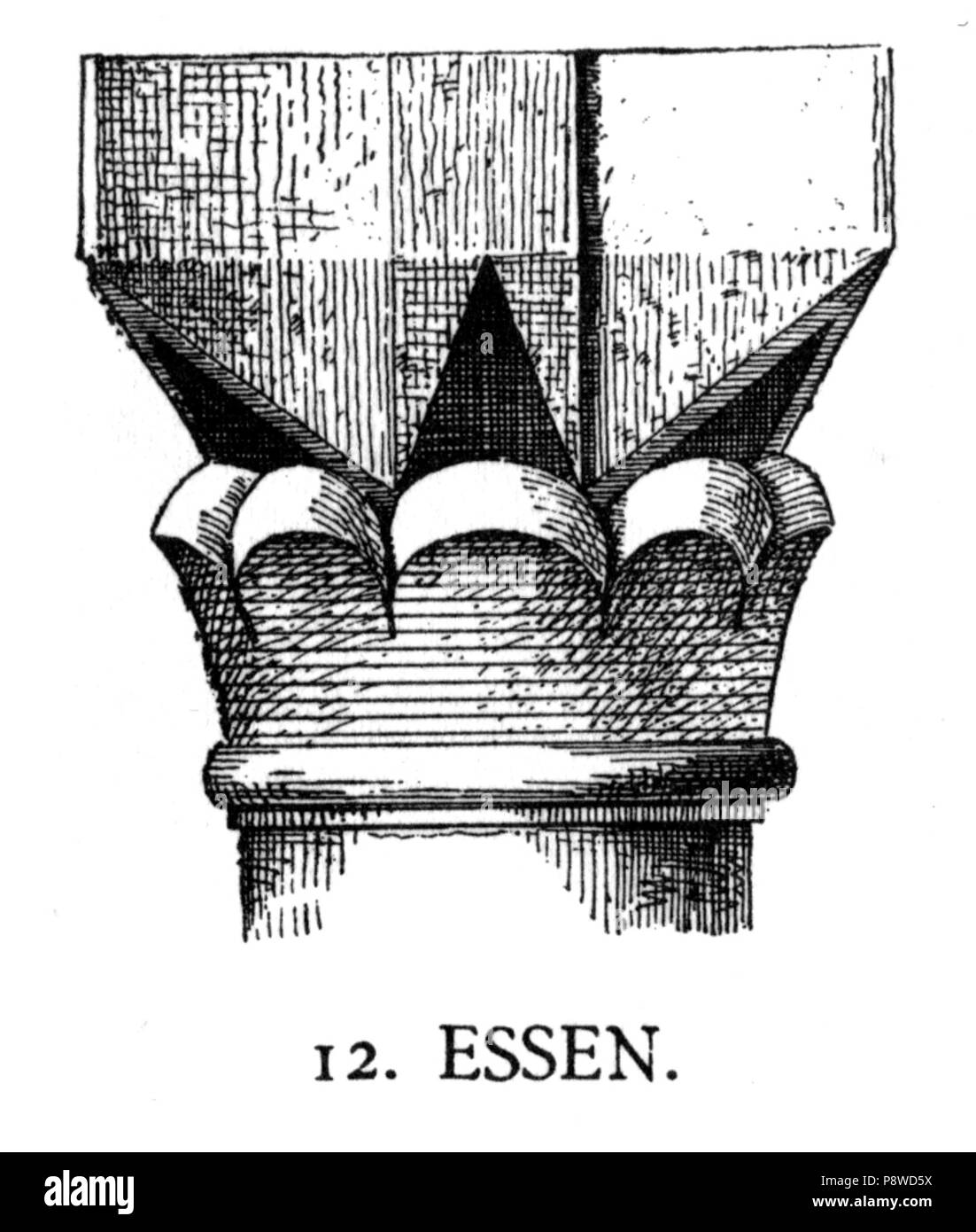 . 106 Dehio 303 Essen Kapitell Stockfoto