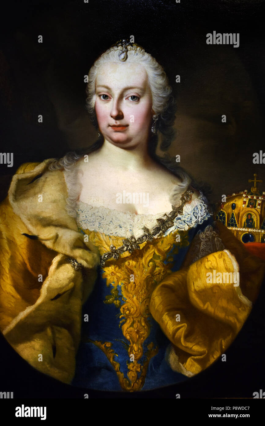 Maria Theresia (Heiligen Römischen Kaiserin) 1717 - 1780 Deutsche Königin von Martin Van Meytens (1695-1770) war ein Schwedisch-deutsch Maler der Niederlande (Maria Theresia Walburga Amalia Christina 1717 - 1780 war der einzige weibliche Herrscher der Habsburgischen Herrschaften und der letzte des Hauses Habsburg. ) Stockfoto