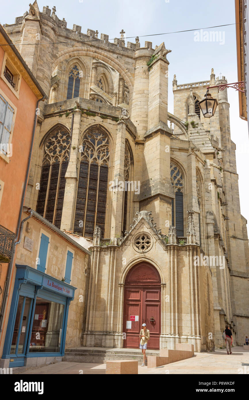 Narbonne, Occitanie Region, Frankreich. St. Just und St Pasteur Kathedrale. Kathedrale Saint-Just-et-Saint-Pasteur de Narbonne. Stockfoto