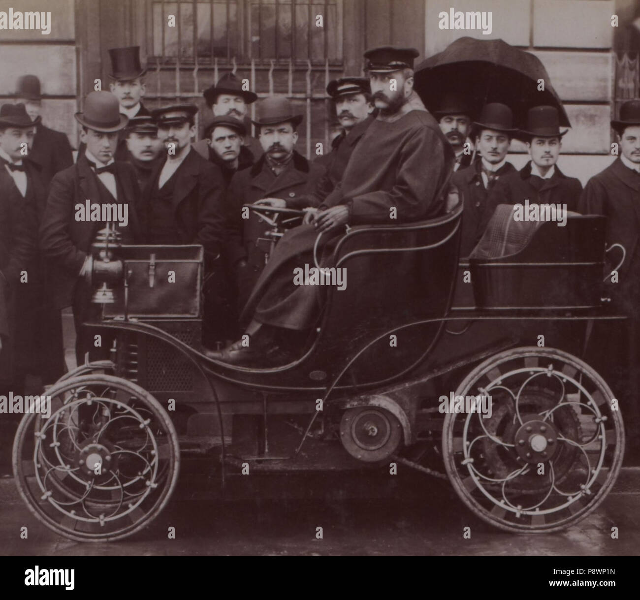 [Sammlung Jules Galan. / Sportliche]: T.17. Année 1902/Jules Beau: F. 1 v. [Caravane Paris - Nizza]; 83 Comte de Cadignan à la Caravane de Paris-nizza (sur Roussel en 1902) Stockfoto