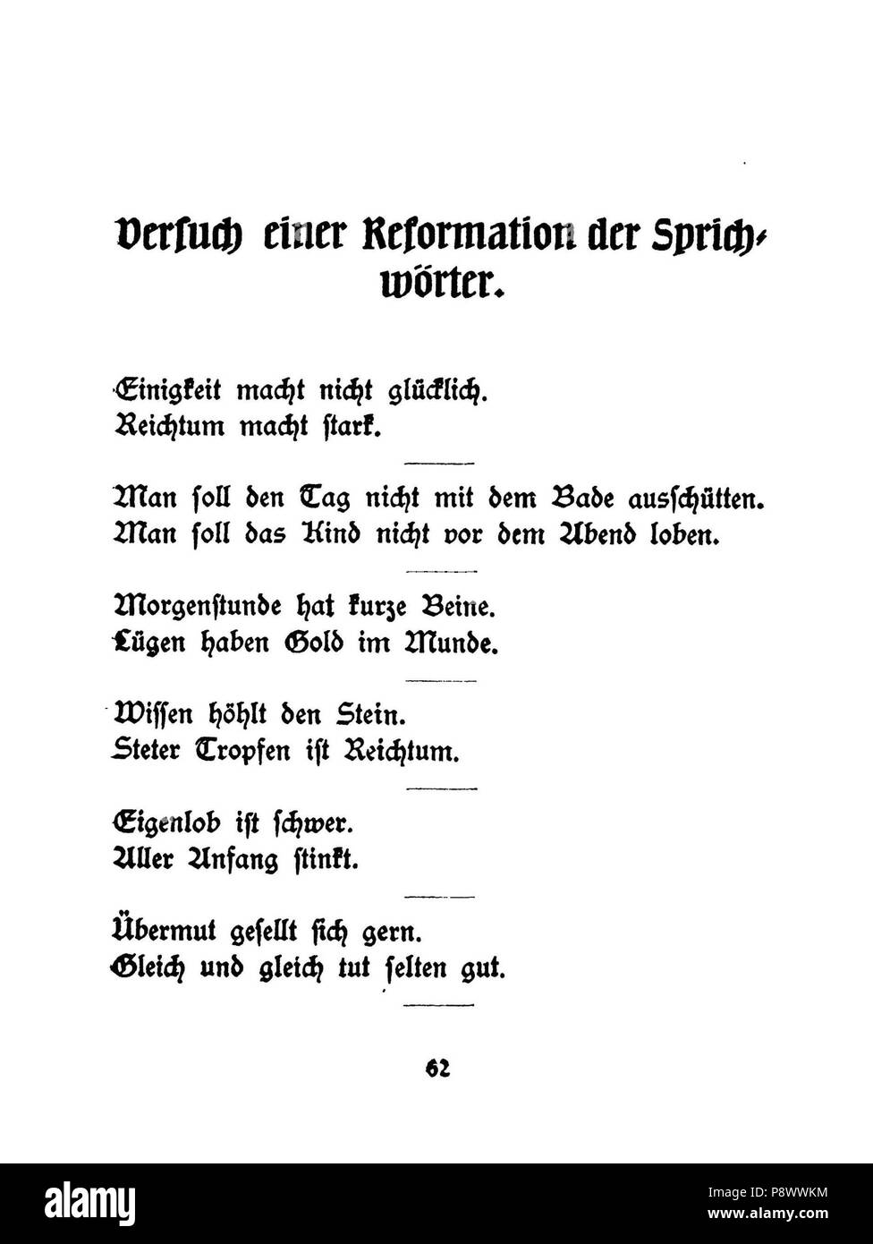 . 100 De Kain-Kalender 1912 62 Stockfoto