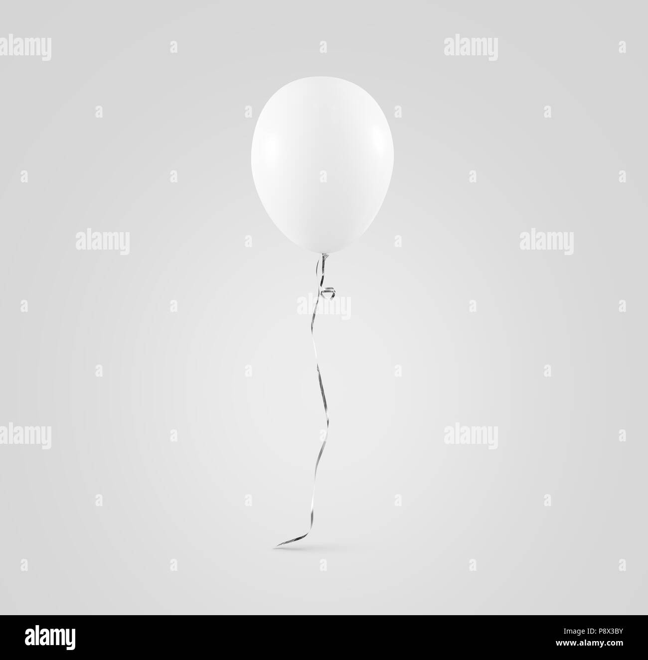 Leere weisse Ballon mock up isoliert. Klar Weiß balloon art design mockup Holding in der Hand. Sauber rein baloon Vorlage. Logo, Textur, Muster presen Stockfoto