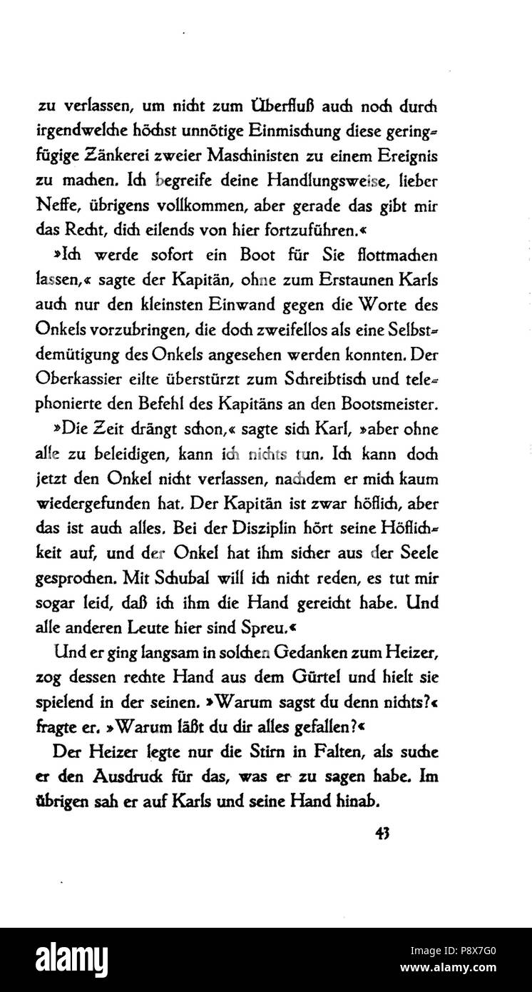 89 De Der Heizer. Ein Fragment 43 Stockfoto