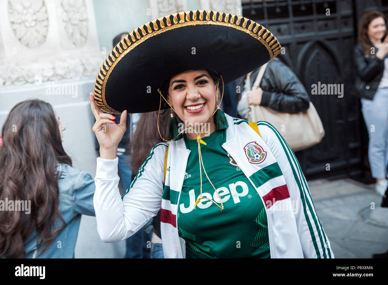 Mexiko Fußballfans der Welt Cup in Moskau, Russland Stockfoto