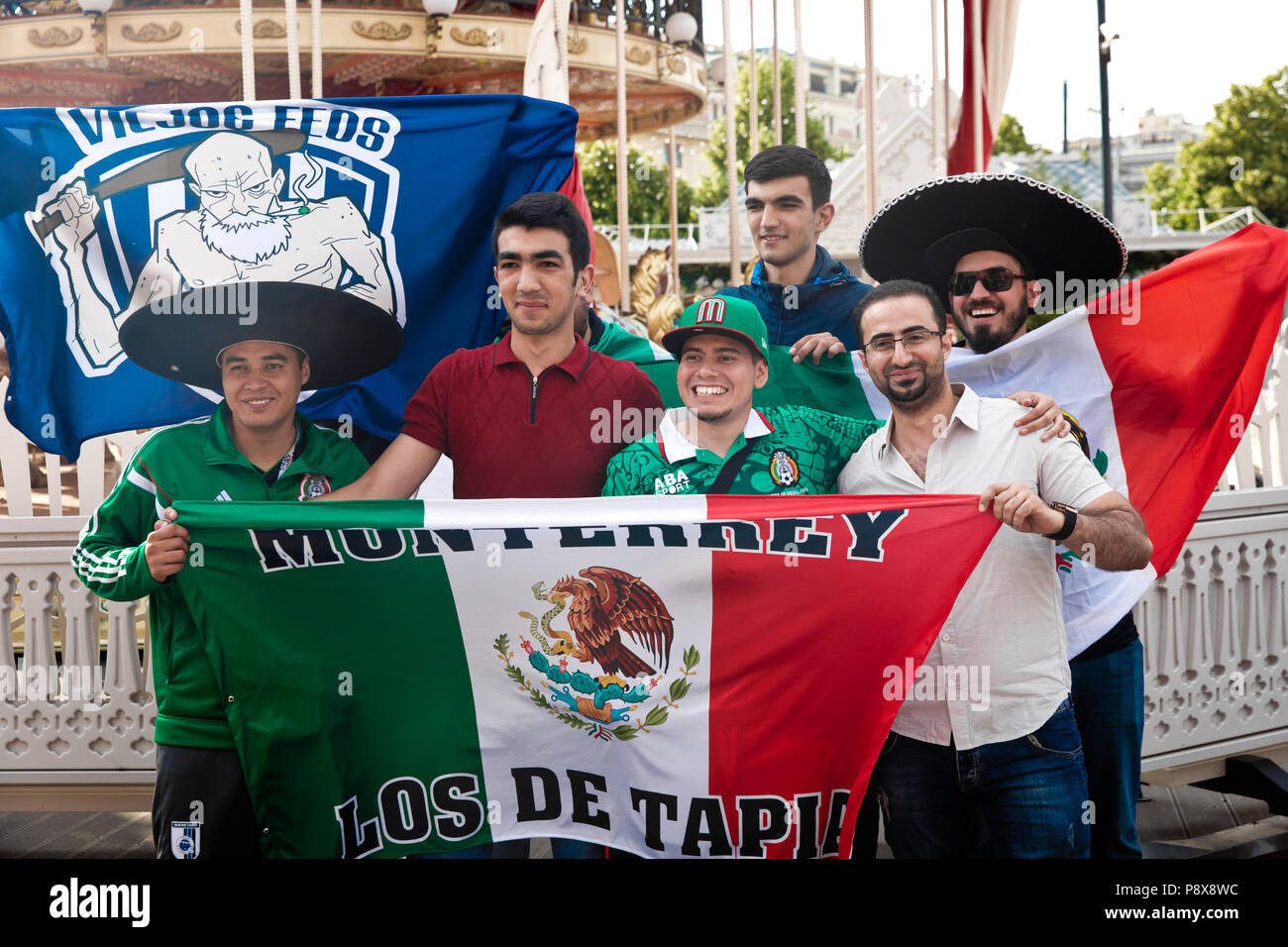 Mexiko Fußballfans der Welt Cup in Moskau, Russland Stockfoto