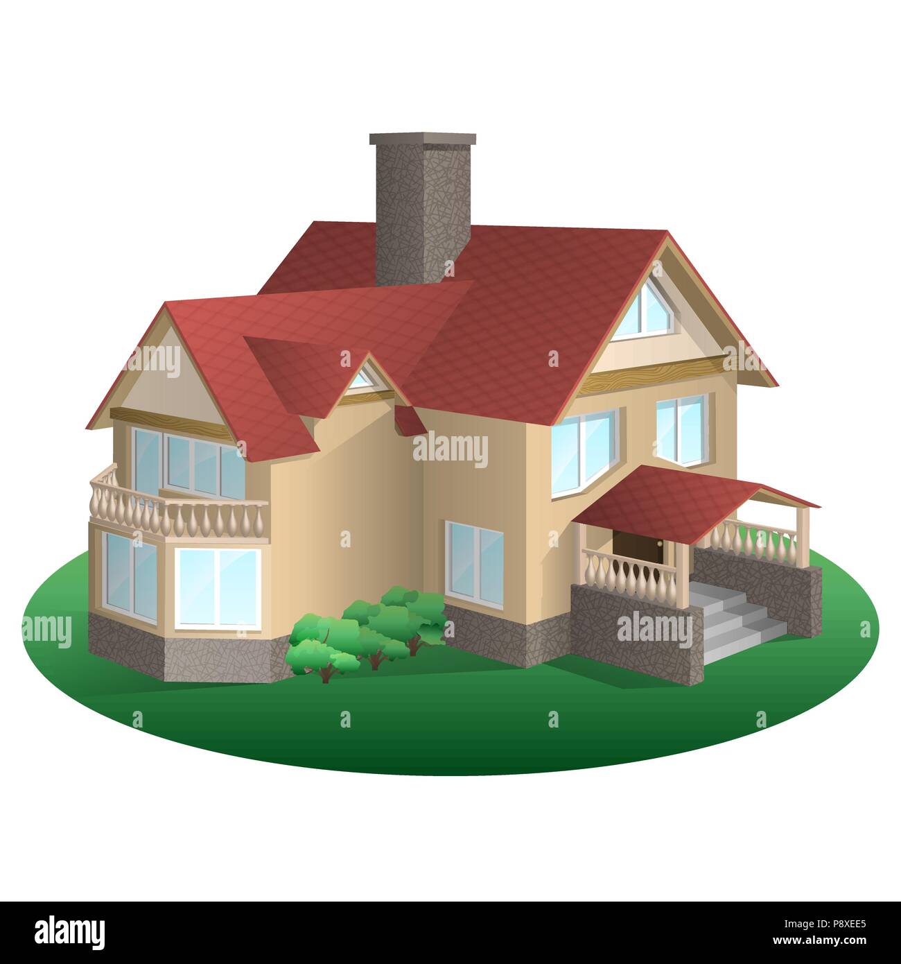 Ein Haus mit einem Satteldach Stock Vektor