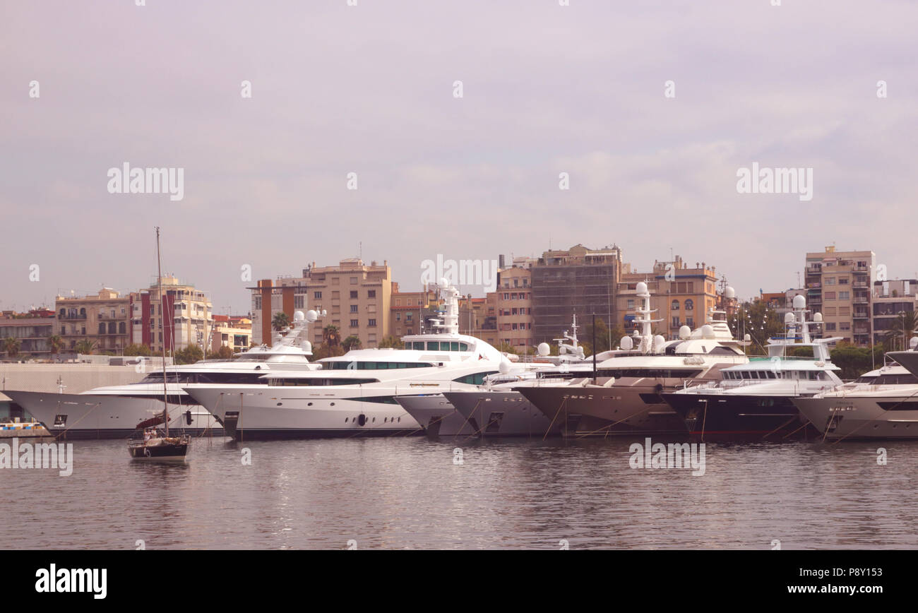 Marina Port Vell Barcelona Spanien Stockfoto