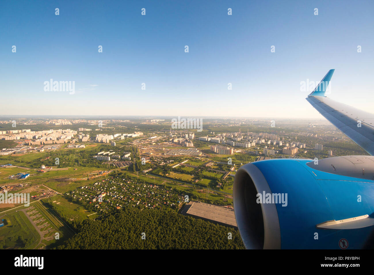 Luftaufnahme der europäischen Stadt. Stockfoto