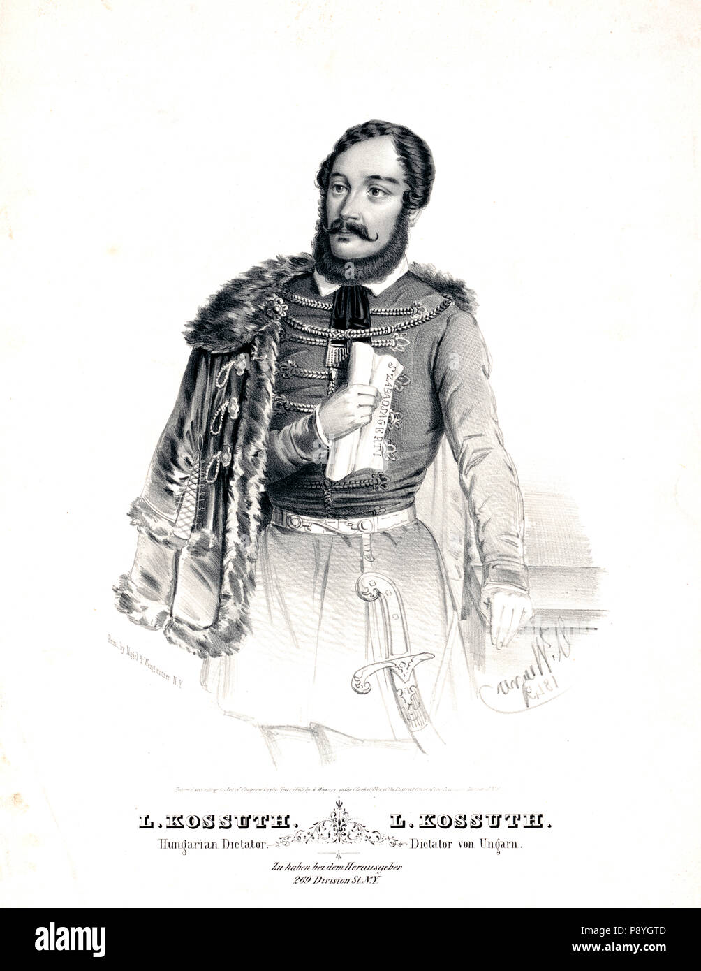 Lajos Kossuth. Vater der ungarischen Demokratie - ca 1849 Stockfoto