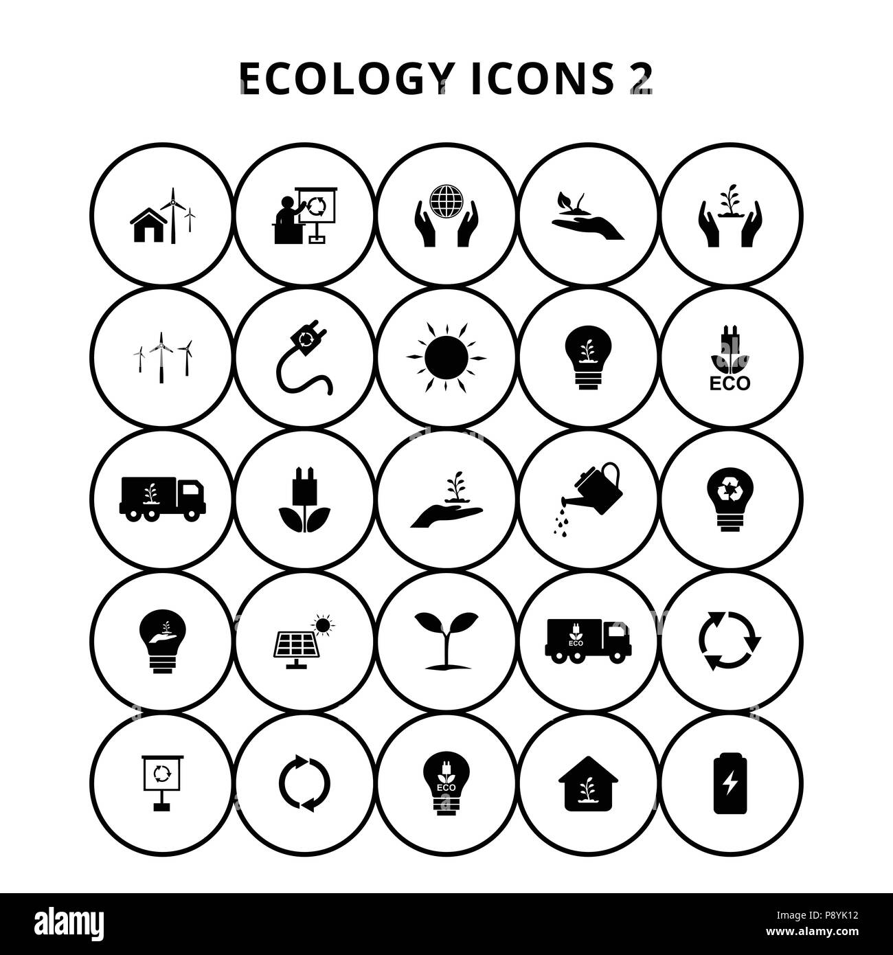 Ökologie Symbole. Für web design und Application Interface, auch nützlich für Infografiken. Vector Illustration. Stock Vektor