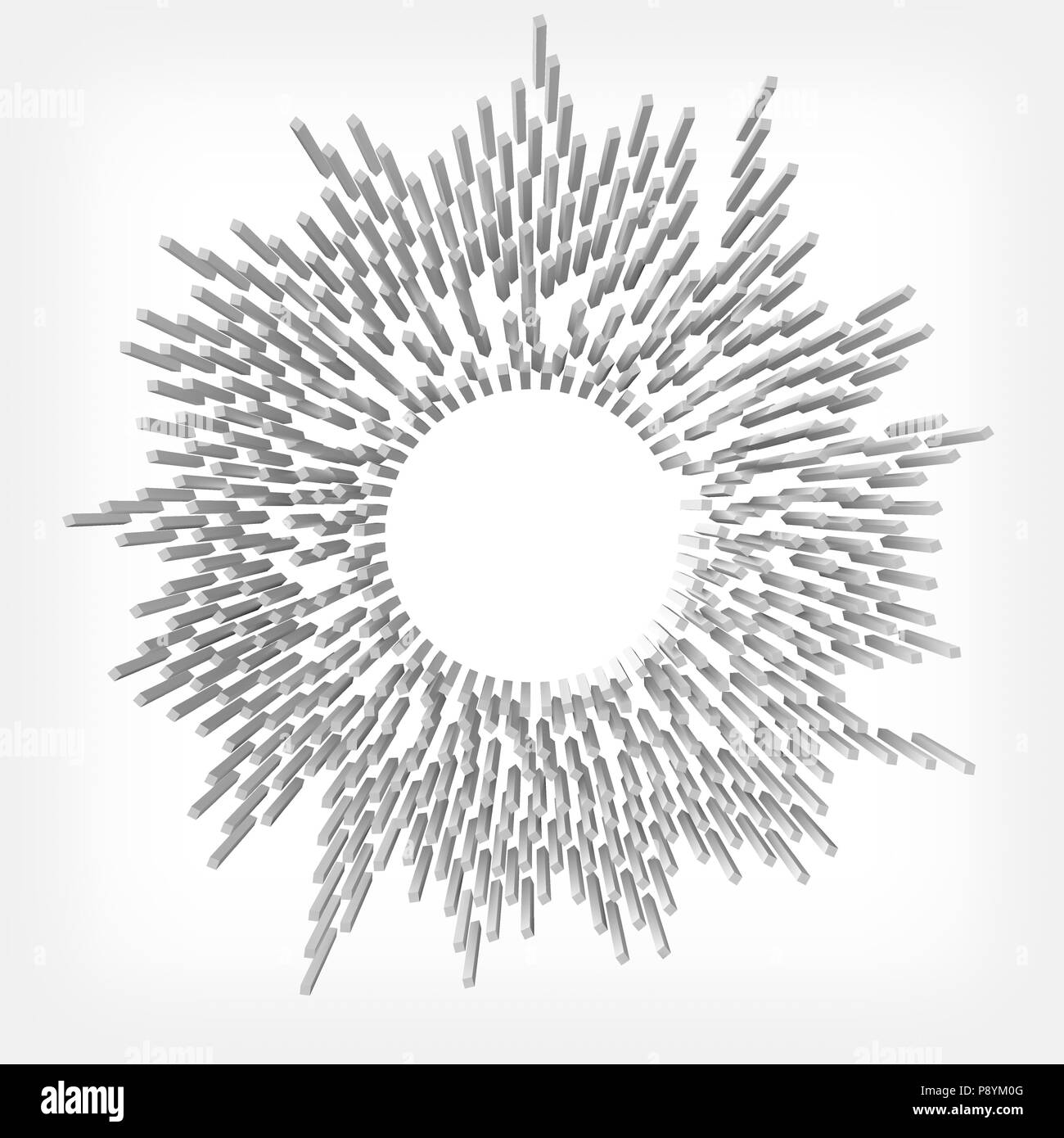 Quadratische Stangen targetted zu zentrieren. 3D-Stil, Vektor, Abbildung Stock Vektor