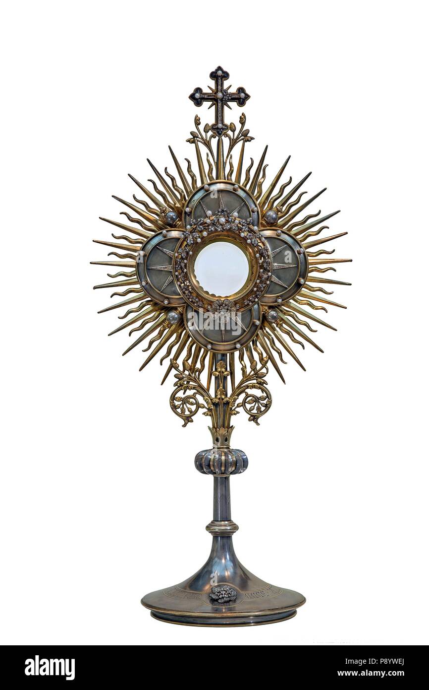 Sakrale Kunst IN PARAY-LE-MONIAL, Burgund, Frankreich Stockfoto