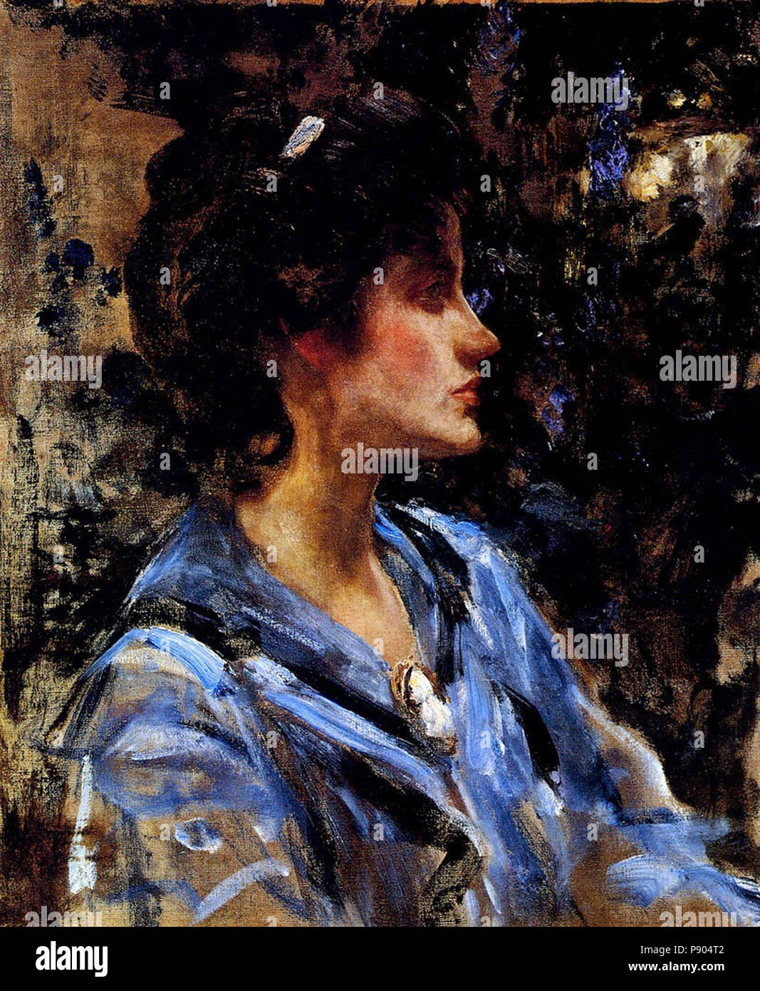 . 347 James Jebusa Shannon - junge Frau in Blau - Fräulein H. Strom Stockfoto