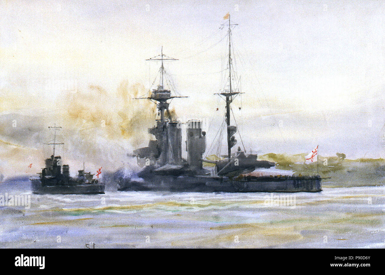 . 331 HMS 'Queen Elizabeth', Schlachtschiff, und eine modifizierte W-Klasse Zerstörer RMG-PW 2212 Stockfoto . 331 HMS 'Queen Elizabeth', Schlachtschiff, und eine modifizierte W-Klasse Zerstörer RMG-PW 2212 Stockfoto